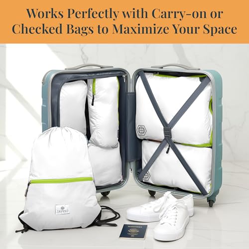 TRIPPED Travel Gear Extra Large Compression Packing Cubes 6-Piece Set - color: White