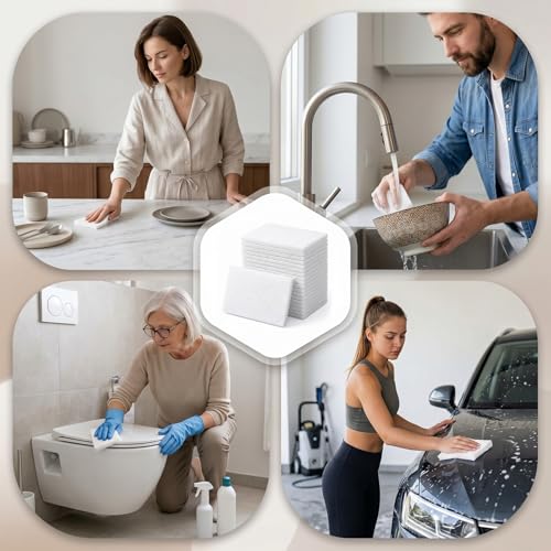 20 PCS Non Woven Scrubbing Pad,4x6 Inch Non Scratch Scouring Pad Light Duty