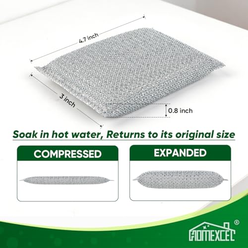 HOMEXCEL All-Purpose Sponge Pads 12PK, Non-Scratch Dish Sponges for Kitchen - color: Silver