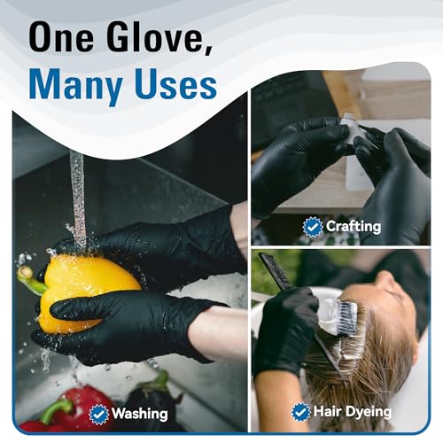 SWIFTLITE Nitrile Gloves Disposable Latex Free, Black - size: X-Large