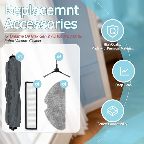 Replacement Parts Compatible with Dreame D9 Max Gen 2/ D10s(Pro) - size: D9 Max Gen 2 / D10s Pro