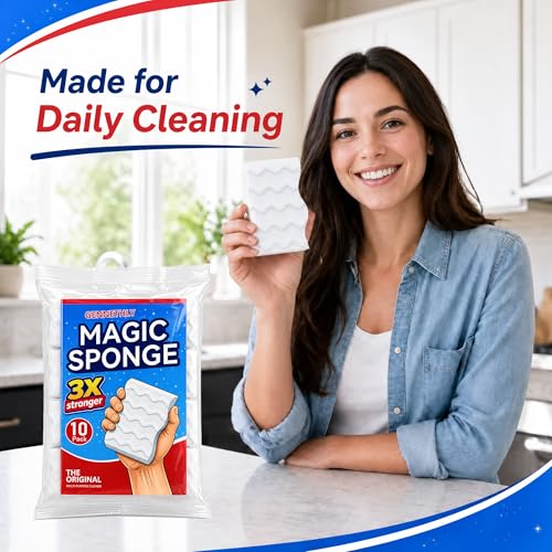 3X Density Magic Sponge Eraser, 10 Pack Cleaning Sponge for Kitchen & Bath - size: 10PCS