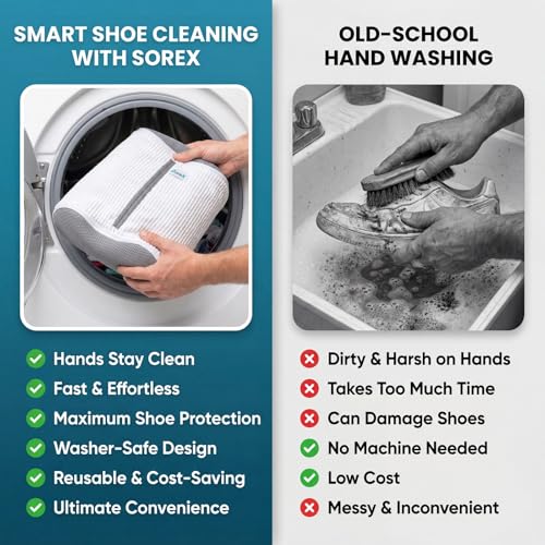 Shoe Washing Machine Bag with Zippered Pocket - color: white