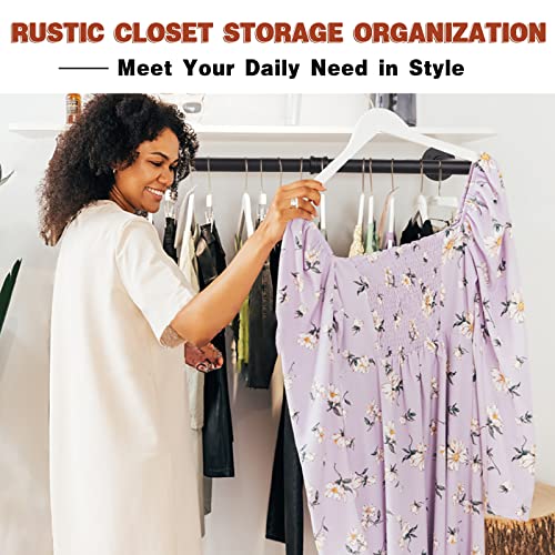 Wall Mounted Clothes Rack - 48" Clothing Garment Rack - size: Black 48" x1 pcs(2Base)