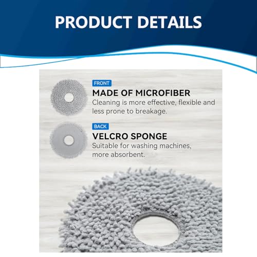 Replacement Parts for Roborock Qrevo S5V / Curv/Edge/Edge S5A / Curv S5X, Accessories Include 8*Mop Pads, 16*Side Brush, 1* Screwdriver - color: Qrevo S5v Mopping Pads and Side Brushes