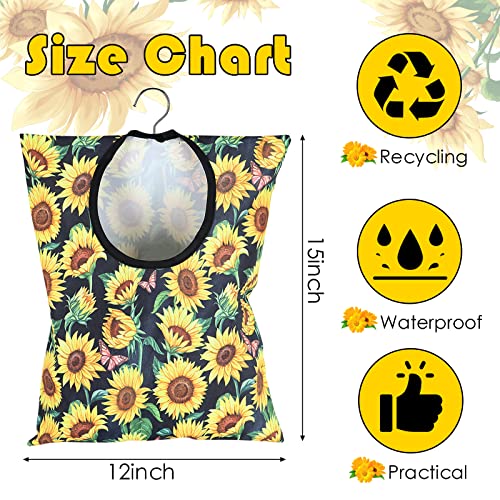 2 Pcs Sunflower Clothes Pin Bag Clothespin Bag Holder Clothespin Holder 15 X 11 Inch Clothes Pin Hanging Bag Clothespin Bag for Clothesline Outdoor Outside Wardrobe and Laundry Room - color: Sunflower
