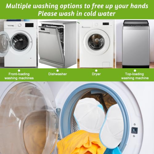 Eiito 2 Pack Hat Washer Cage for Washing Machine or Dishwasher, Blue - color: With Mesh Blue 2 Pack