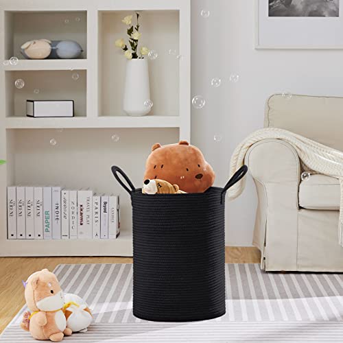VIPOSCO 58L Tall Woven Laundry Basket Hamper, Black - color: Black, size: 58L