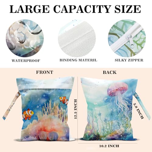 Wet Dry Bags Wet Bags Dirty Laundry Travel Bag Clownfish Waterproof Zipper Bag for Swimsuit Travel Beach - color: Whimsical
