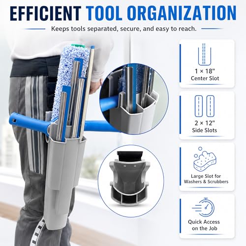 Window Cleaning Holster with Belt and Quick-Connect Leg Strap