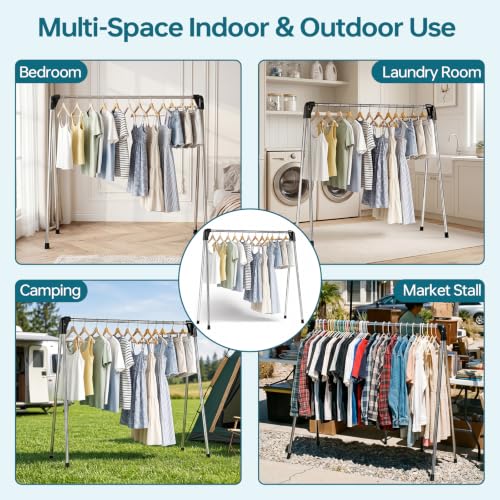 TOOLF 55 Inch Stainless Steel Collapsible Clothes Drying Rack - size: 55 inch new