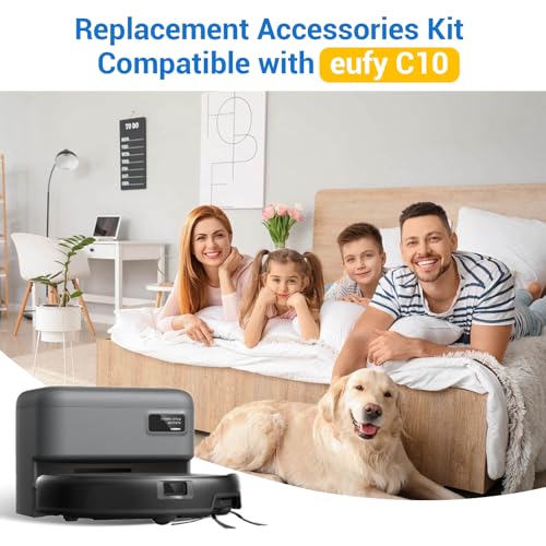 22 Pack Replacement Parts Compatible with for Eufy C10 Robot Vacuums Accessories kit, 2 Roller Brush, 6 HEPA Filters, 6 Side Brushes, 6 Dust Bags, 1 Clean Tool, 1 Screwdriver - size: 22 Pcs for eufy C10