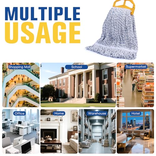 Matthew Cleaning Rayon Finish Mop Head Replacement, Commercial Mops for Floor Cleaning and Finishing, 4-Ply Premium Synthetic Yarn for Optimal Absorbency and Release, 24 oz X-Large, Case Pack 12 Pcs - size: Case Pack-X-Large