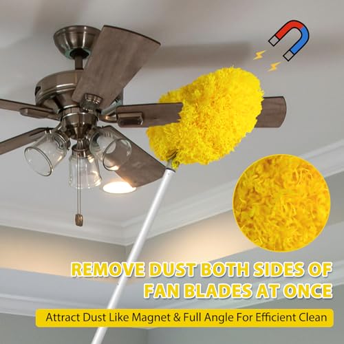 FONUNO Ceiling Fan Cleaner Duster High Ceiling Extended Fan Blade Cleaner - color: Yellow