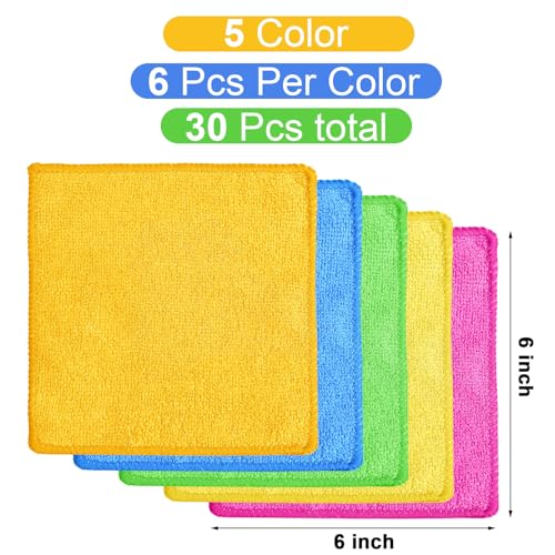 Tanlade 30 Pcs Dry Erase Cloth,6 X 6 Inch,Green/Blue/Yellow/Pink/Orange - color: Green/Blue/Yellow/Pink/Orange, size: 6 x 6 Inch