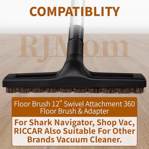 Universal Vacuum Floor Brush Attachments for Shark Vacuum Brush 12 inch - Vacuum Attachments and Brushes for Shark Rainbow Shop vac and Miele and Dyson Vacuum(12 Inch with Wheels,360°) - size: 12-Inch Floor Brush