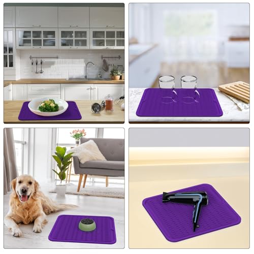 ZLR 4-in-1 Silicone Mat: Air Fryer & Coffee Maker, 12"x12", Meadow Violet - color: Meadow Violet, size: 12" x 12"
