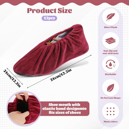 SHENLIU 12 Pairs Reusable Non Slip Cloth Shoe Covers 11 Colors