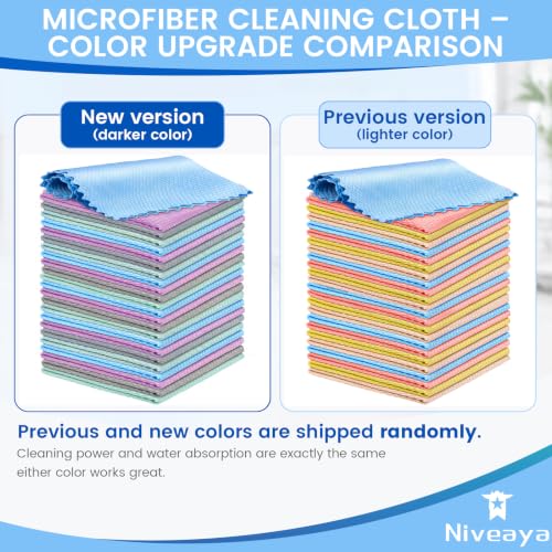 Niveaya 24 Pack Reusable Fish Scale Cloth, Microfiber Glass Cleaning Cloth - color: Color Shipped Randomly of 24