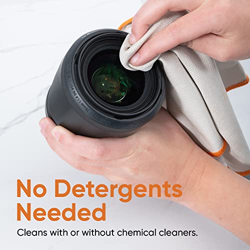 Superio Microfiber Glass, Mirror, Window Cleaning Cloth for Car Windshield, Lenses Tv Screen, Electronics, 14x16 Large Micro Fiber Lint & Streak Free Blue/Green 2 Pack, Just Water (2 Pack) - color: Cream, size: 2 Pack