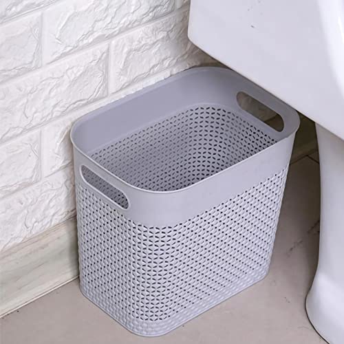 UUJOLY Small Plastic Trash Can Wastebasket Bin, 3 Gallon, Grey/2Pack - color: Grey, size: 2 Pack