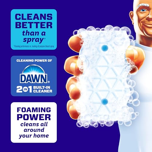 Mr. Clean Magic Eraser Foaming Sponge, All Purpose, Dawn Cleaning Power, Wall Cleaner, Sneaker Cleaner, Oven Cleaner, Kitchen, Bathroom, Shower Cleaning Supplies, Scrubber, Ultra Foamy, 7ct - size: 7 Count (Pack of 1), style: Original Version