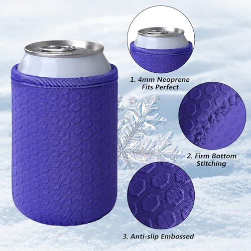5 Pcs Insulated 12oz Can Sleeve, Reusable Can Cooler Sleeves, Non-slip Neoprene Beer Bottle Cover Holder for 12oz Standard Can Soda and Beer(Colorful2) - color: 12oz Colorful2