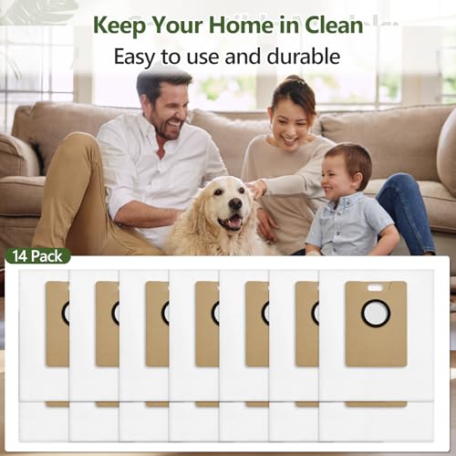 14 Pack RV20 Max Plus Dust Bags Compatible with Tapo RV30 Max Plus /RV20 Max Plus, 3L Capacity Heavy Duty Bags
