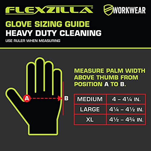 Flexzilla Pro GC400PL Heavy Duty Cleaning, Neoprene, 13, Black, L Long Cuff Gloves, Large (Pack of 1) - size: Large (Pack of 1)