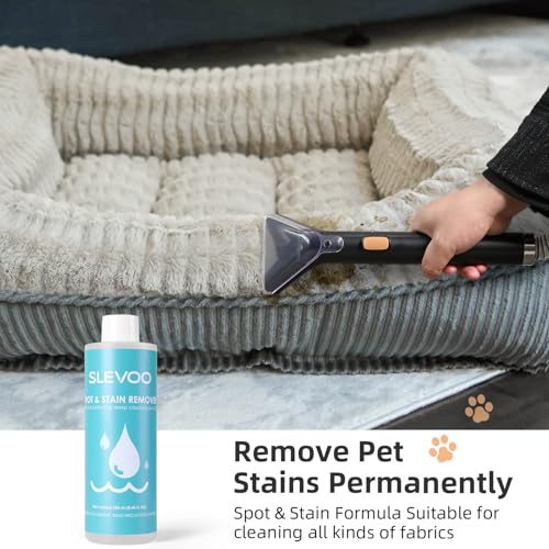 Slevoo 450W Portable Carpet Cleaner Machine with 1 Bottle Cleaning Solutions, Strong Suction Upholstery and Furniture Cleaner for Cleaning Stairs, Car Interiors, for Pet Footprint, Dust, Oil (Orange) - color: Orange