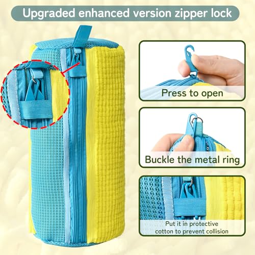 Anybar Shoe Washing Machine Bag Sneaker Laundry Bags Cleaning Shoes- for Washer and Dryer Microfiber Sneakers Shoe Wash Bag with Self Locking Zipper 2PCS Reusable Cleaner Bags (Yellow) - color: Yellow