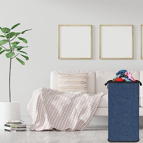 SNIGJAT Extra Large Laundry Hamper, Folding 100L Laundry Basket, Blue - color: Blue, size: 100L