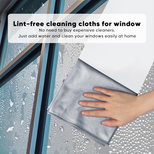 HOMEXCEL Glass Cleaning Cloths 6PK, Streak Free Towel for Windows, 14x16in - color: Grey, size: 14 x 16 Inch