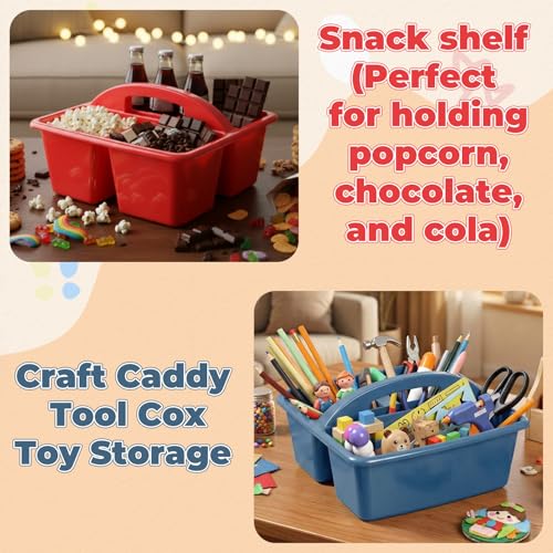 Kathfly 12 Pack Classroom Caddy Organizer with Handle Bulk, Blue Red - color: Blue Red