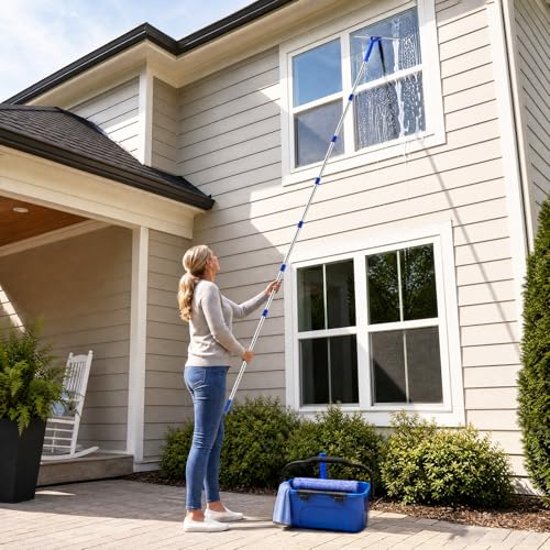 10Ft Professional Window Cleaning Kit with Bucket for Home & Commercial