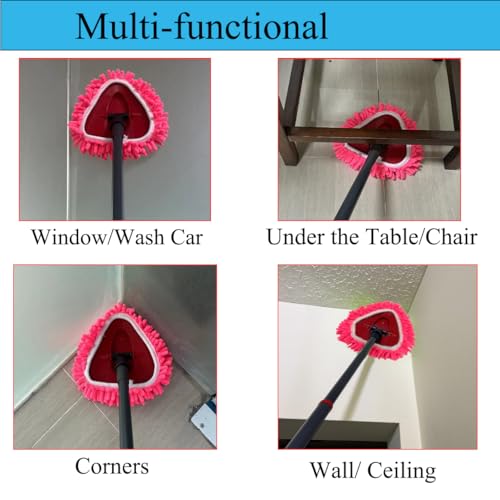 5pcs Red Microfiber Spin Mop Heads for Ocedar Easywring 1 Tank,Duster Chenille Pads