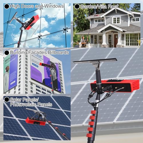 24FT Solar Panel Cleaning Brush with Telescopic Water Fed Pole