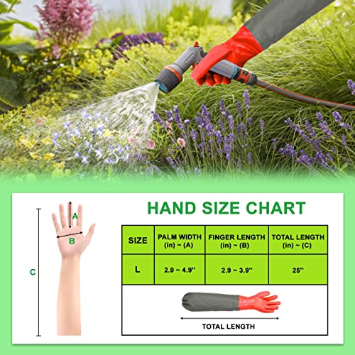 Haiou Long Rubber Gloves Fishing Gloves for Men and Women (Large-one size)