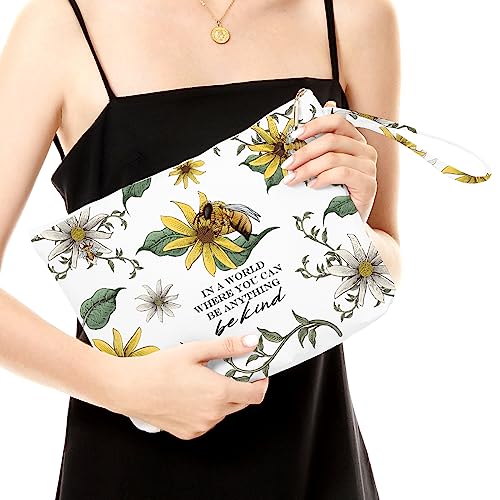 Fokongna Wet Dry Bag, Waterproof Large Capacity Travel Cosmetic Bag, Toiletry Bag, Diaper Bag, Multipurpose for Women, Girls, Mom, Sister, Friends - color: BeeFlower06