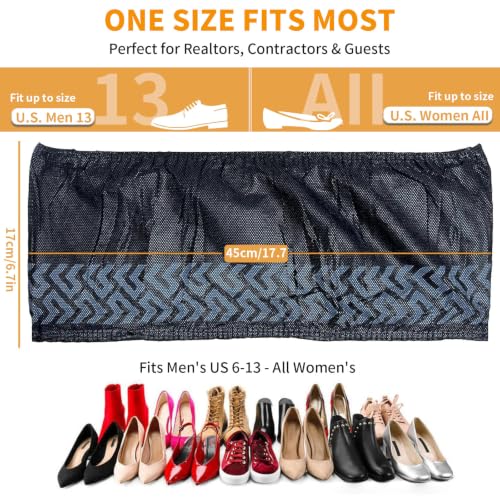 Shoe Covers Disposable, Extra Large 200 Pack, Non-Slip Indoor - color: Black 200 Pcs (Xl)