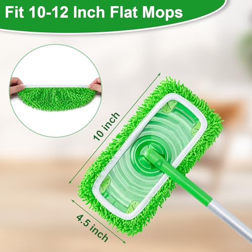 6Pcs Reusable Microfiber Mop Pads Refill Compatible with Swiffer Sweeper - color: Green-6pcs