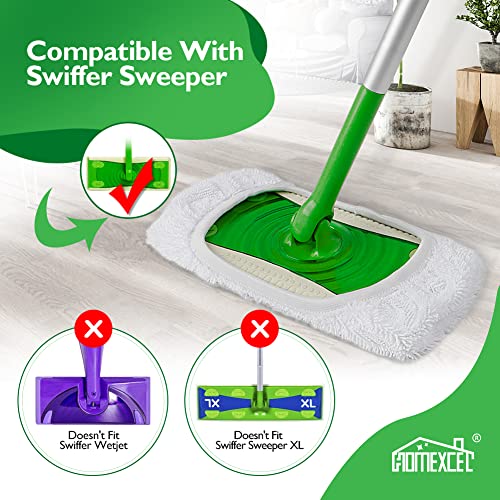 HOMEXCEL Reusable Microfiber Mop Pads Compatible with Swiffer Sweeper-Washable Wet Pad Refills for Wet & Dry Use, Floor Cleaning Mop Head Pads Refills for Household Cleaning, Pack of 4, White - color: White, size: Pack of 4