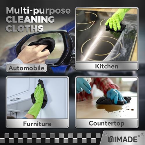 UNIMADE Microfiber Cleaning Cloth, 200 Pack Microfiber Towels for Cars - color: Black, size: 200pk