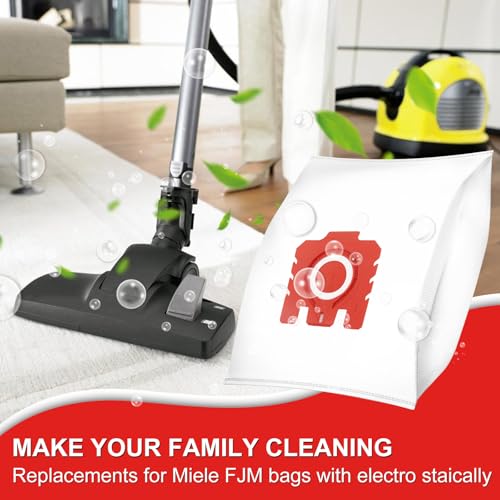16 Pack 3D Airclean FJM Vacuum Cleaner Bags for Miele Compact C1 Compact C2