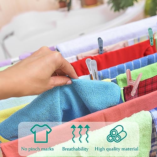 56 Pcs Colorful Clothespins, 4 Colors Spring Clips (2 Inch) Small Clothes Pin with Black Storage Bag - for Laundry, Drying Clothes, Home Use - color: 4 Colors 56 Pcs