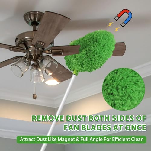 FONUNO Ceiling Fan Cleaner Duster High Ceiling Extended Fan Blade Cleaner - color: Green