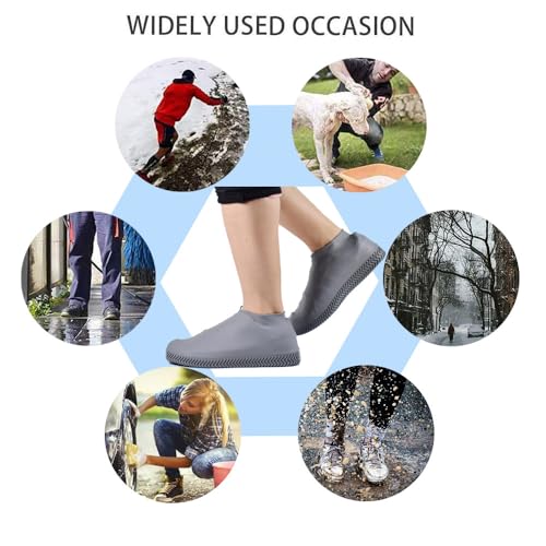 VBoo Waterproof Silicone Non-Slip Rain Shoe Covers - color: Gray, size: Medium
