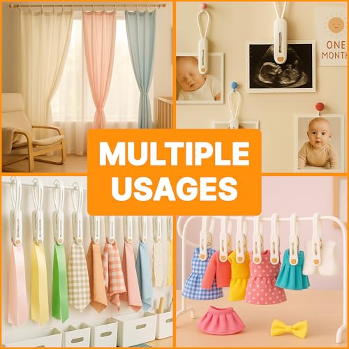 HASHI Premium Baby Clothes & Pants Clips 36 Pack, Silicone Pads for Non-Slip Hanger Clips, Space-Saving Organizer for Baby & Toddler Laundry, Closet, Socks, Stroller, Travel & Drying Rack - size: premium
