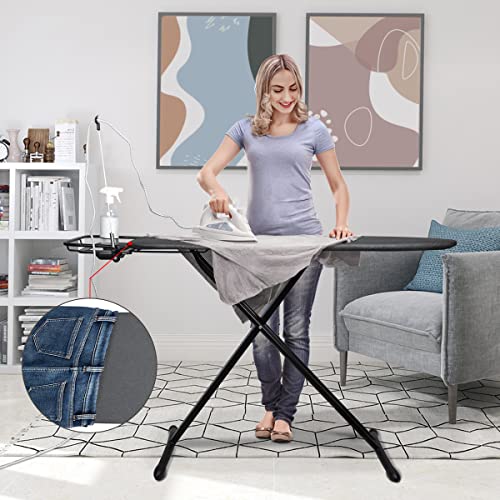 Duwee 18"x48" Deluxe Ironing Board with Retractable Iron Rest - color: Black