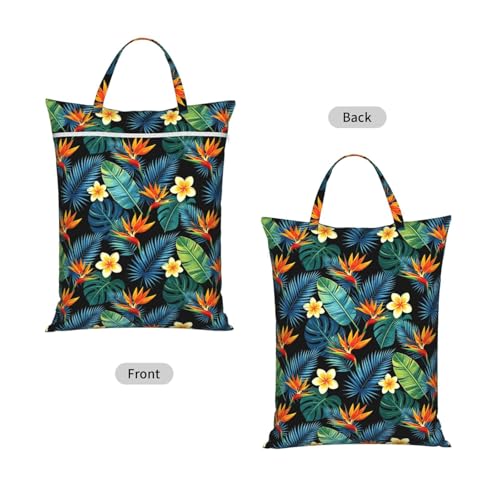 Palm Leaves Flower Tropical Travel Laundry Bags Cloth Diaper Wet Bags Handle Washable Dirty Clothes Bags Wet Dry Bag Suitcase Gym Swimming Pool College Dorm Wet Bag - color: 1 PC19, size: One Size